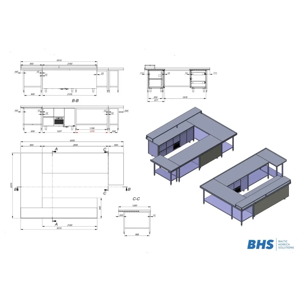 Work island with refrigerator NN83