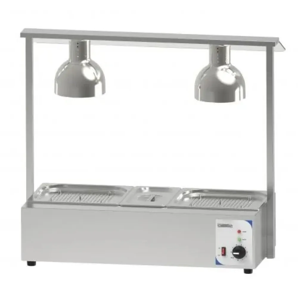 Heated station with double bain-marie