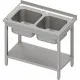 Table with a double-chamber sinks with a shelf 1200x700 mm