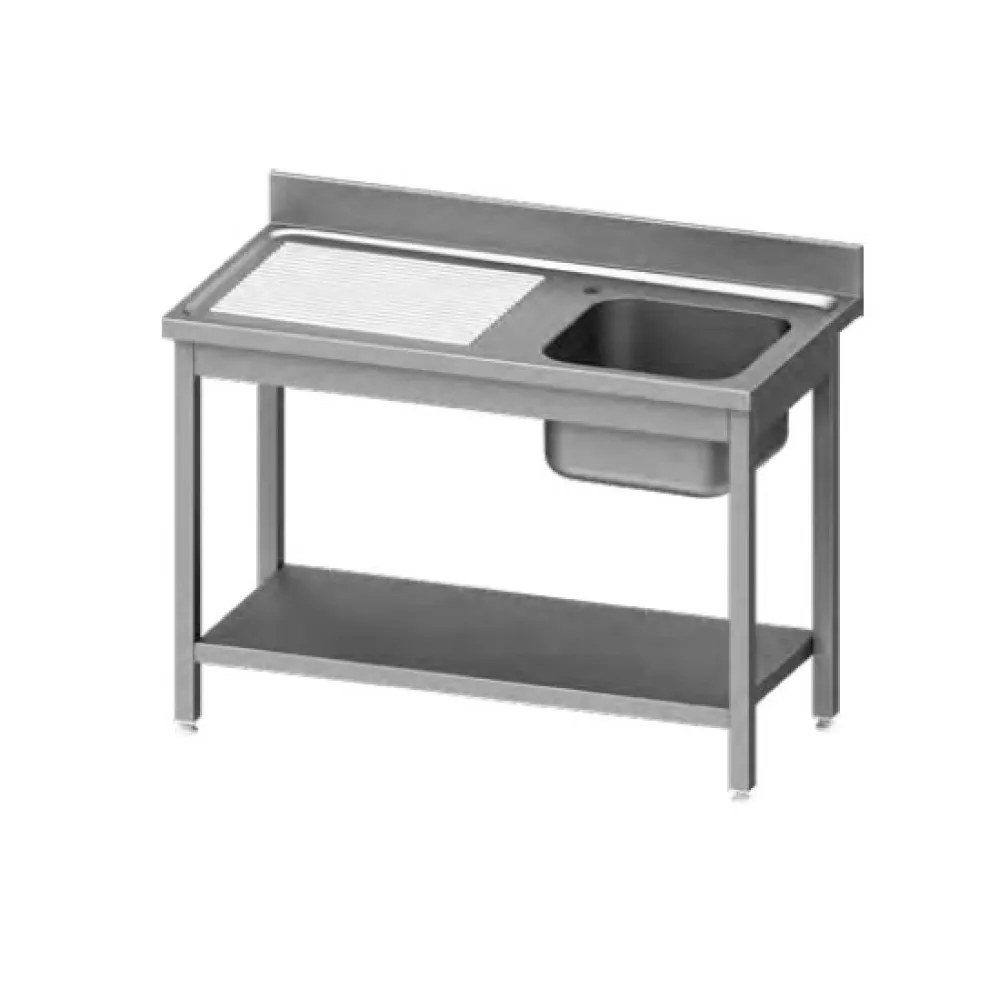 Table with a single-chamber sink with a shelf 1200x700 mm