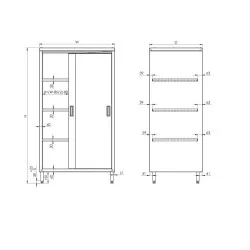 Storage cabinet, sliding door 1000