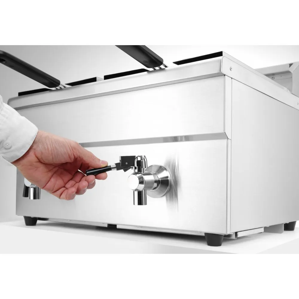 Fryer induction with outlet tap - 2 x 8 l