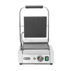 Contact grill - single, grooved top and smooth bottom