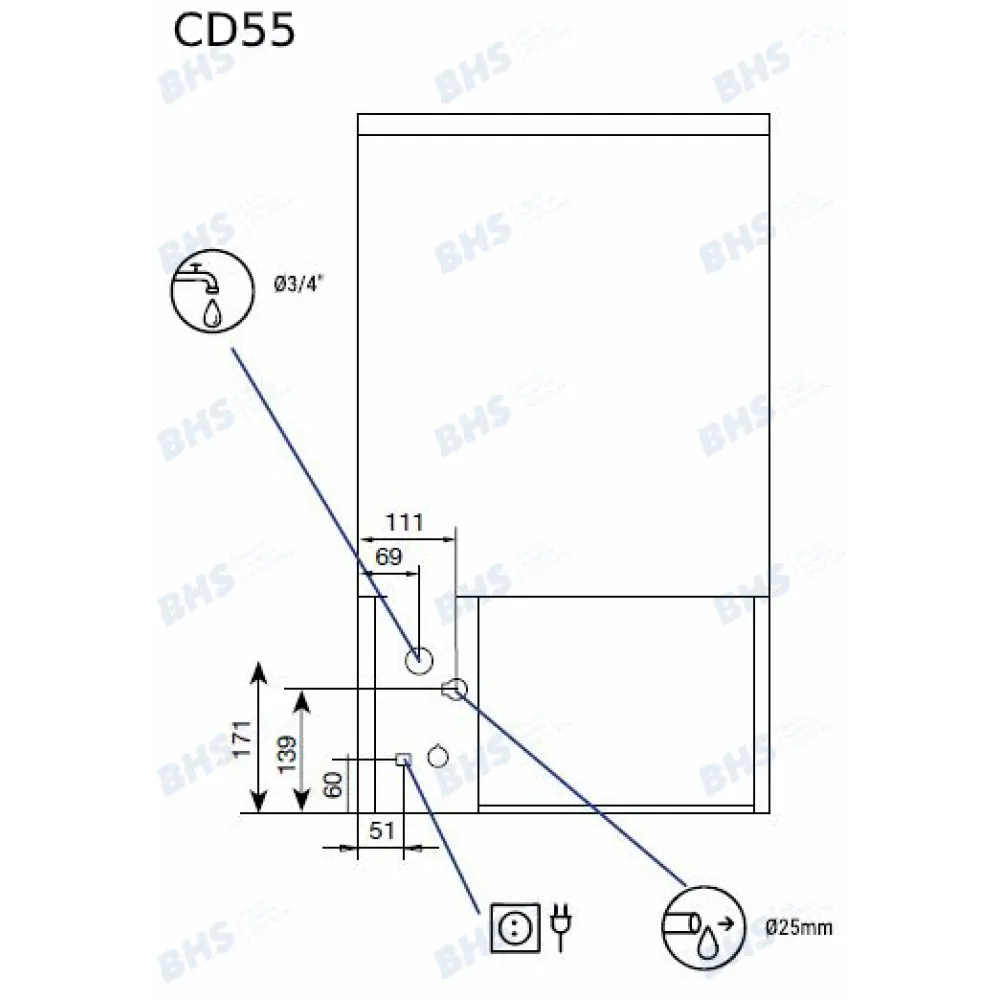 Ice maker CD55, 52kg/24h
