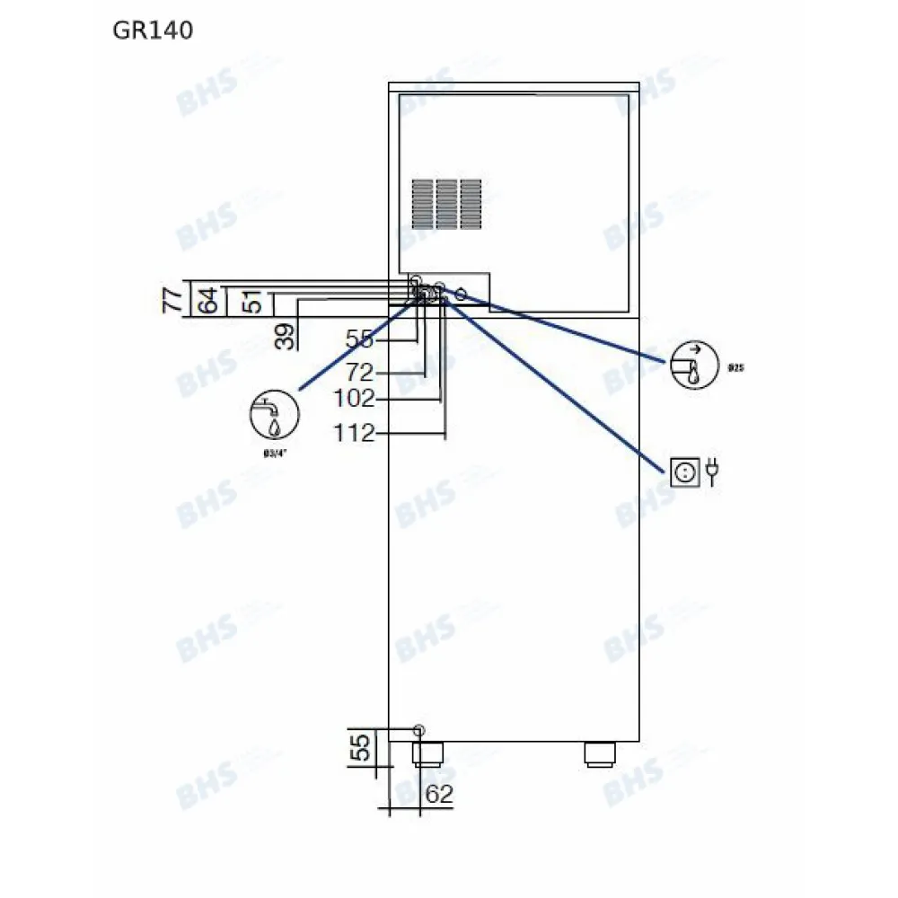 Ice maker GR185, 178kg/24h