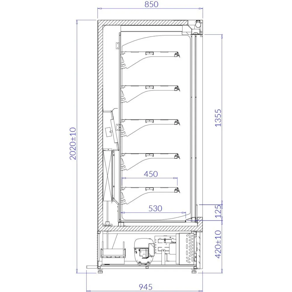 Cold showcase ECOMAX 0.9 890 mm