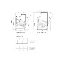 Ice-cream showcase CUBE 2 ICE 1200 mm
