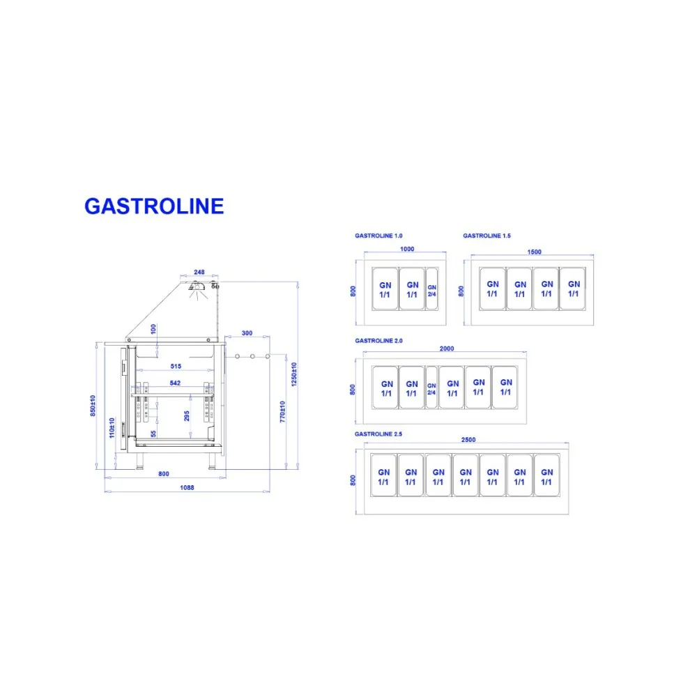 Salad bar GASTROLINE 2000mm