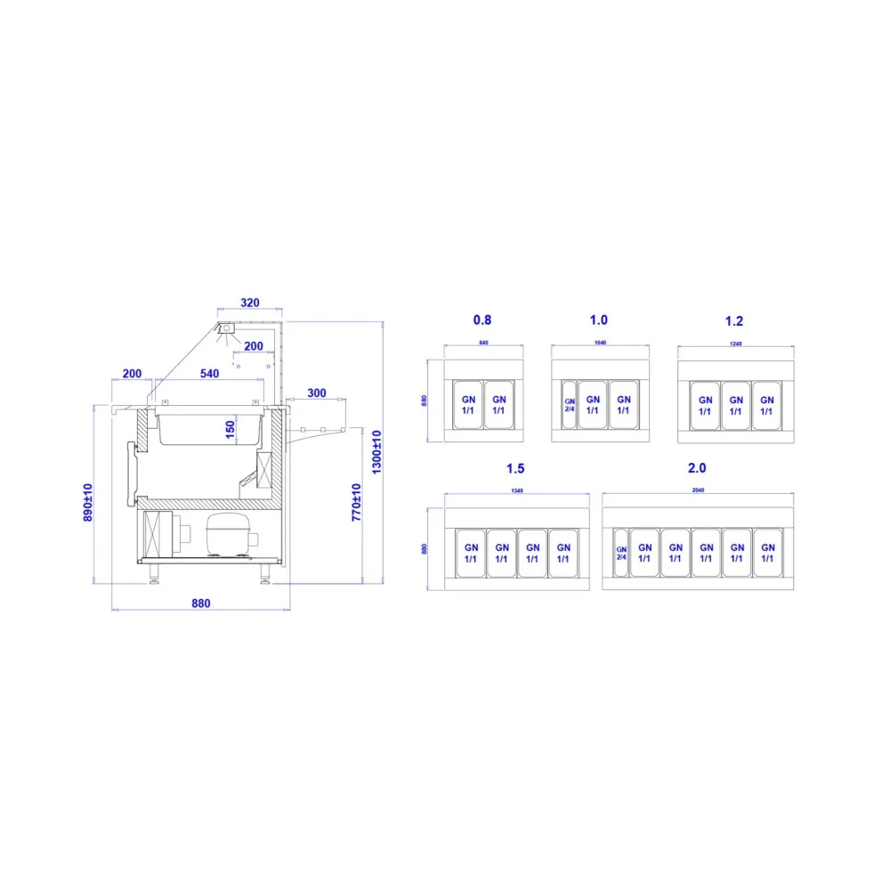 Salad bar GASTROLINE PREMIUM 1040mm