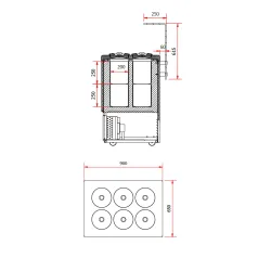 Ice-cream dispenser GELATO 2 900 mm