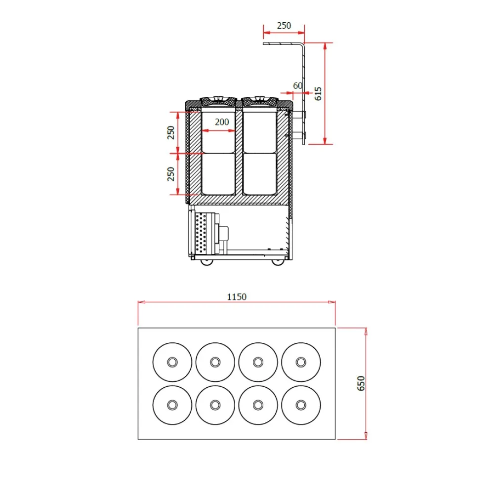 Ice-cream dispenser GELATO 2 1150 mm