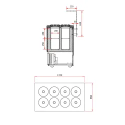 Ice-cream dispenser GELATO 2 1150 mm