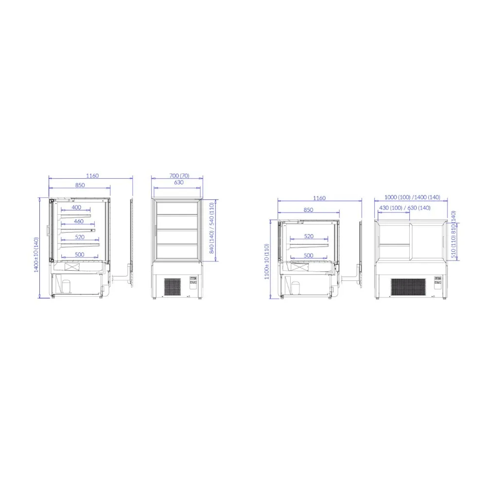 Confectionery showcase INNOVA 100.110 REMOTE