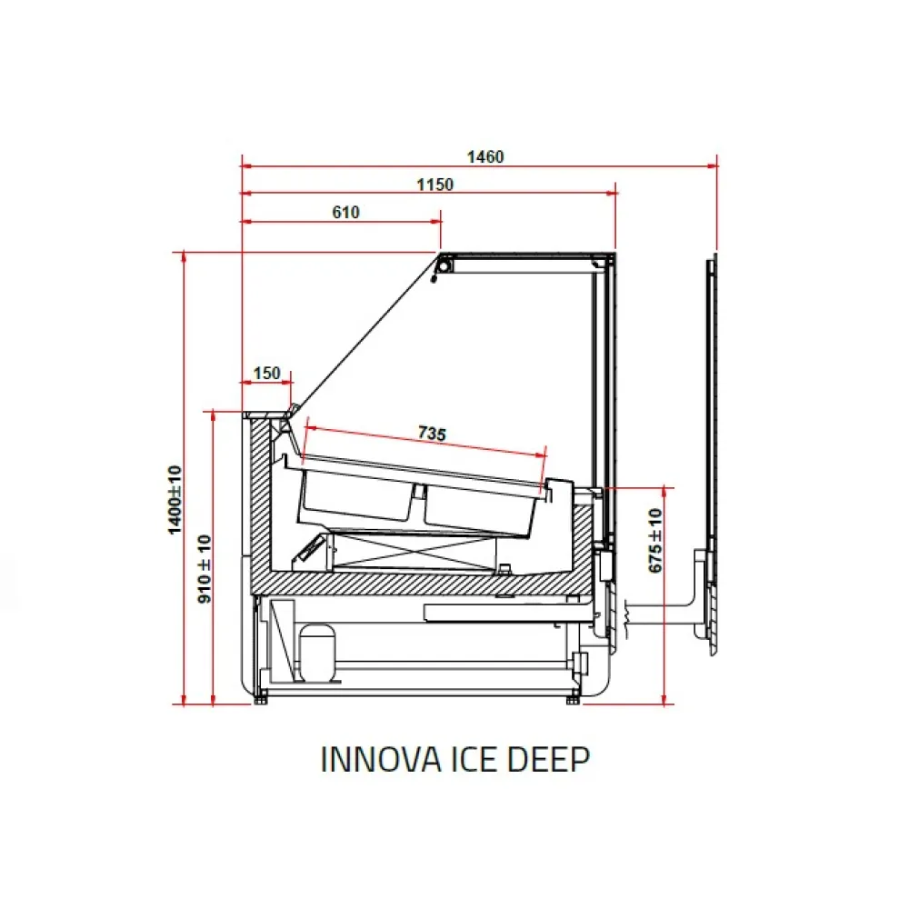 Ice-cream showcase INNOVA DEEP ICE 1750 mm