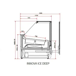 Ice-cream showcase INNOVA DEEP ICE 1400 mm