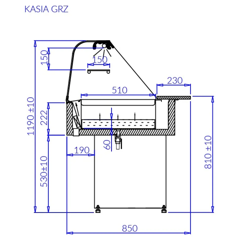 Hot showcase KASIA GRZ 1300 mm
