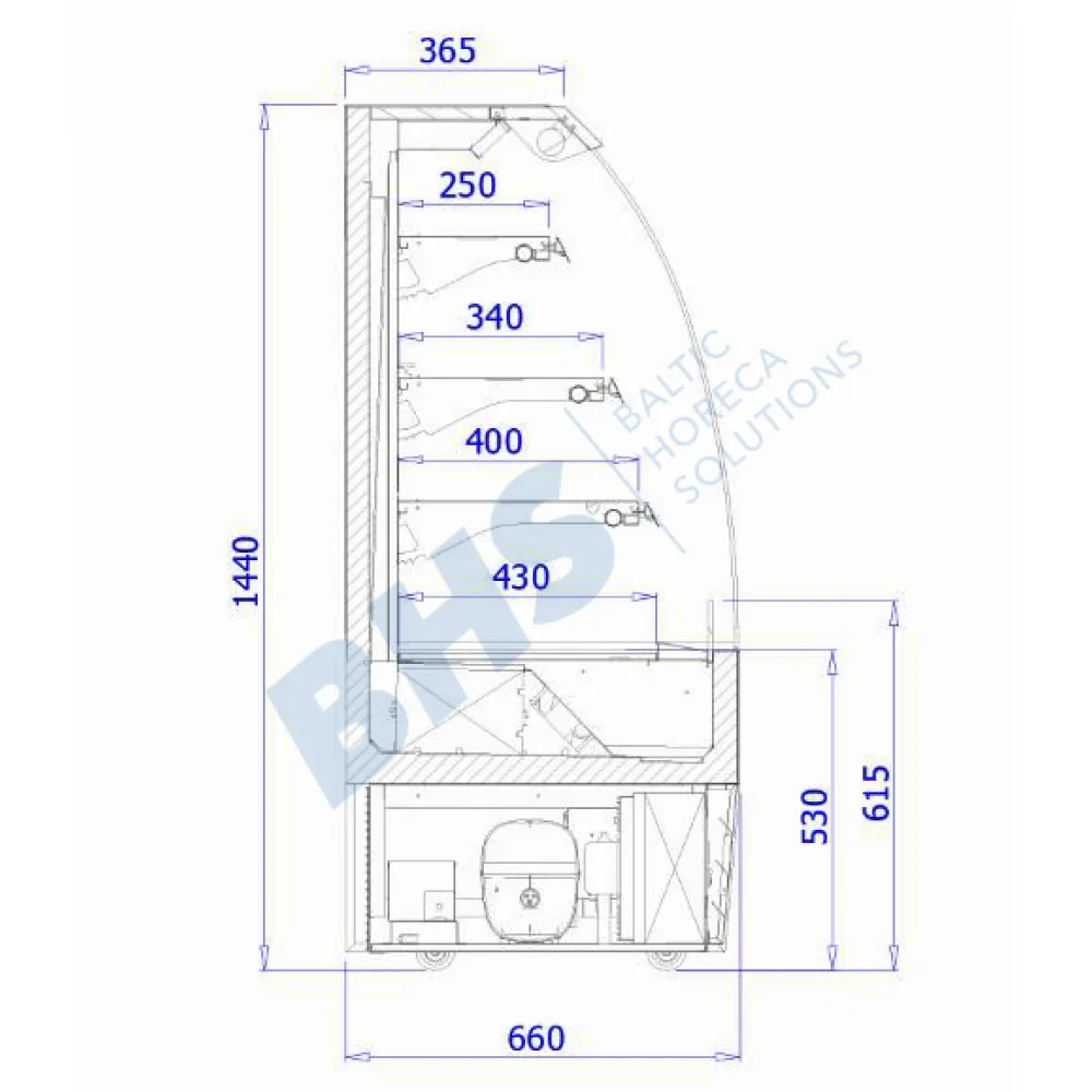 Confectionery showcase LUNA 900 mm