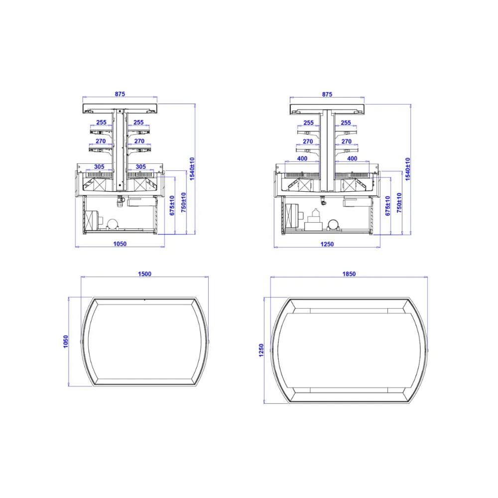 Showcase - island FRESH ISLAND 1500 mm
