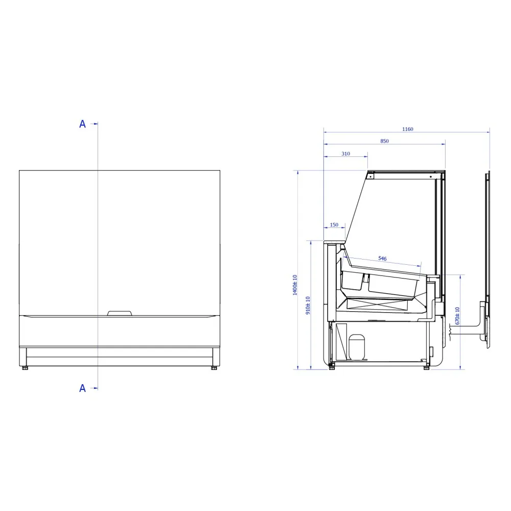 Ice-cream showcase INNOVA ICE 1400 mm