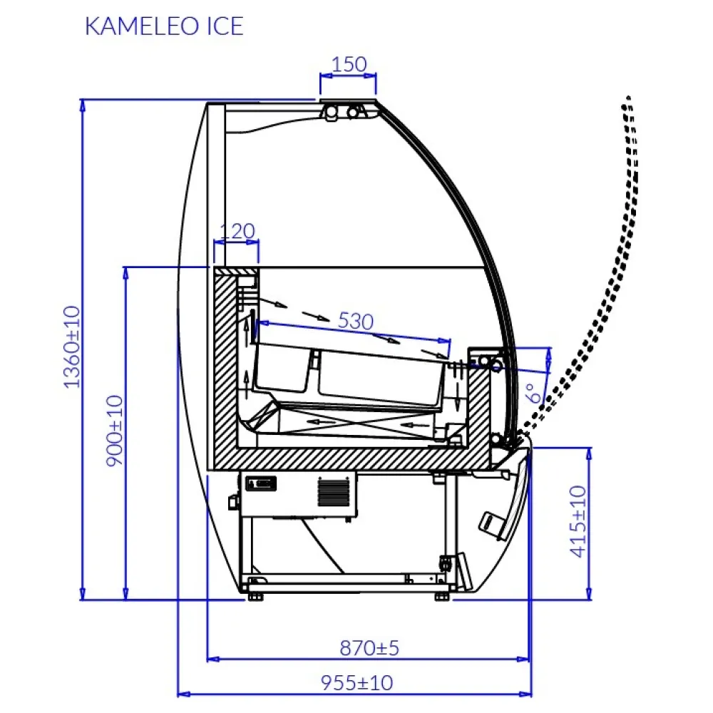 Ice-cream showcase KAMELEO ICE 1400mm