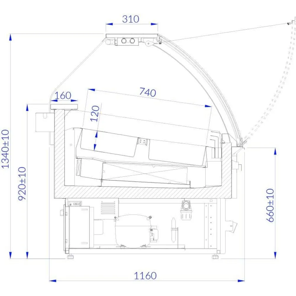 Ice-cream showcase ADRIA 1.25