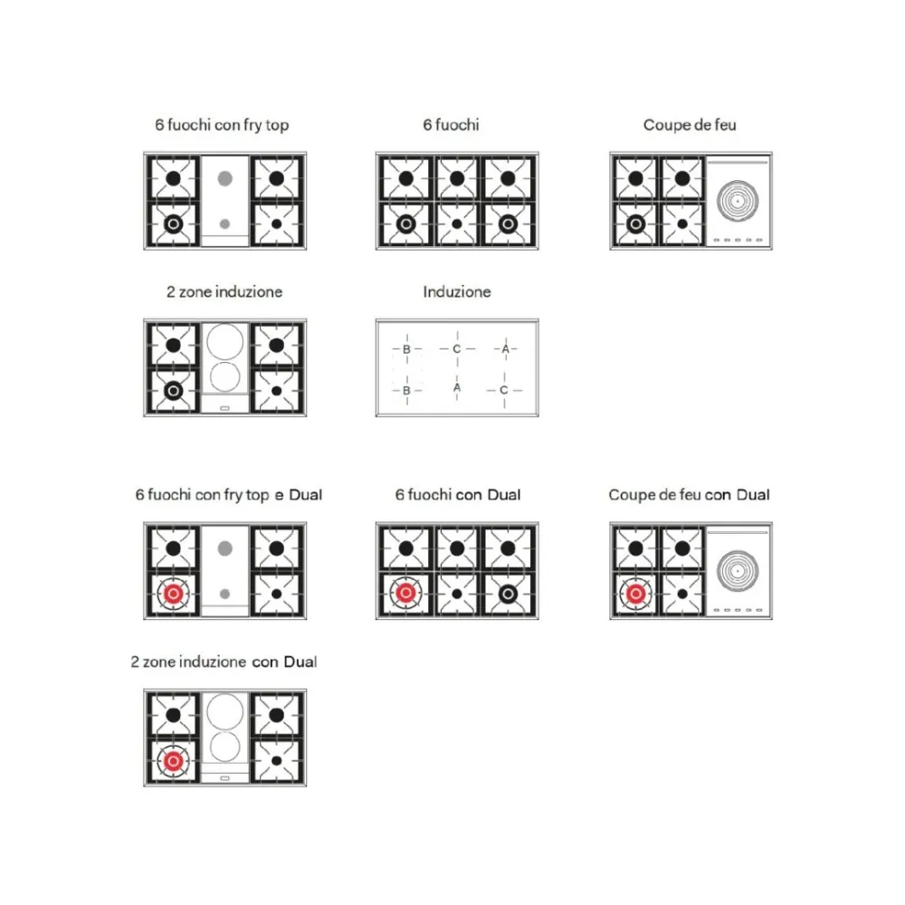 Stove with oven 100 cm Nostalgie PD10INE3 4 burners + 2 induction