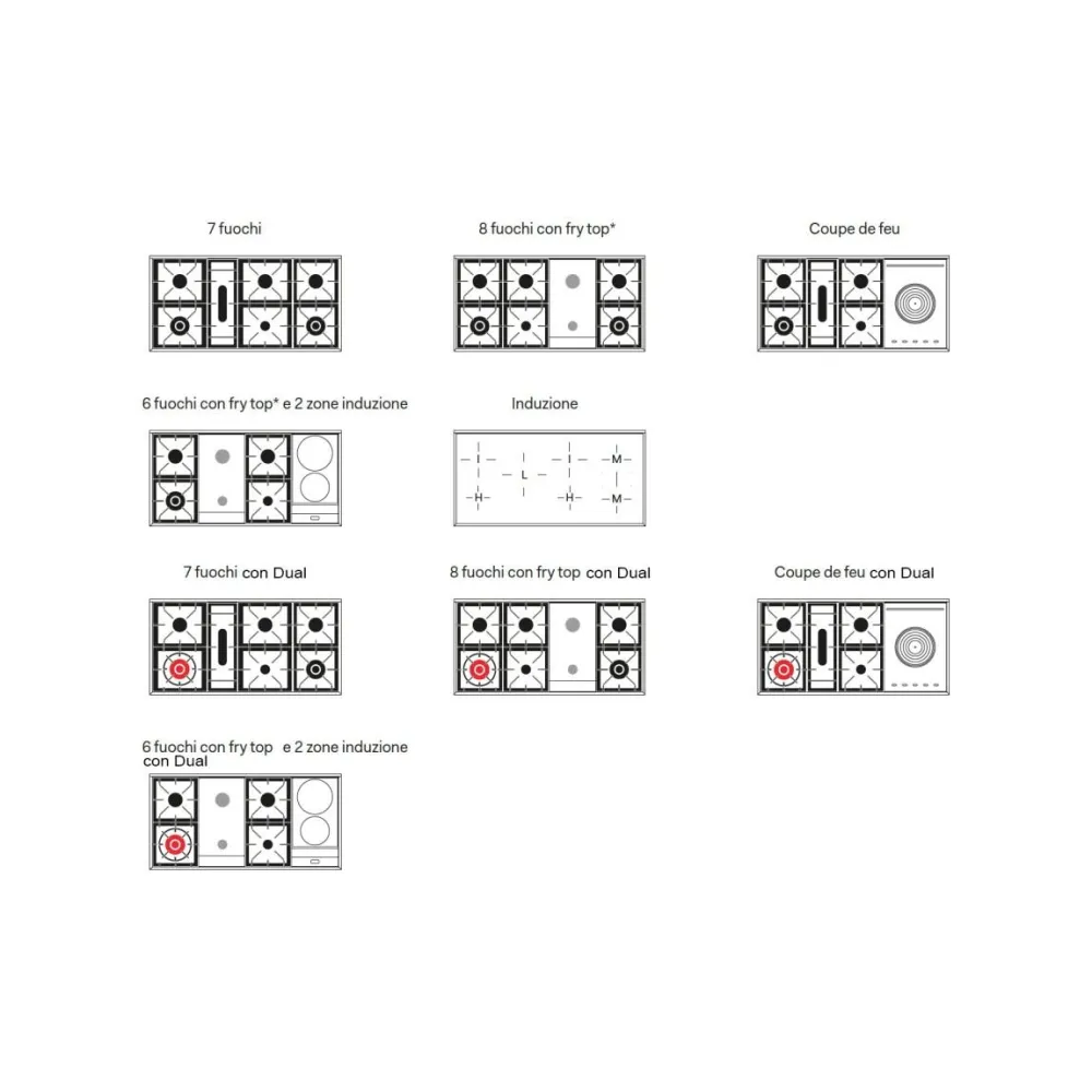 Range cooker with oven Nostalgie P127NE3 120 cm 7 burners