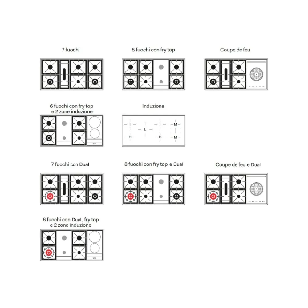 Cooker with oven Professional Plus 120 cm P127WE3 7 burners