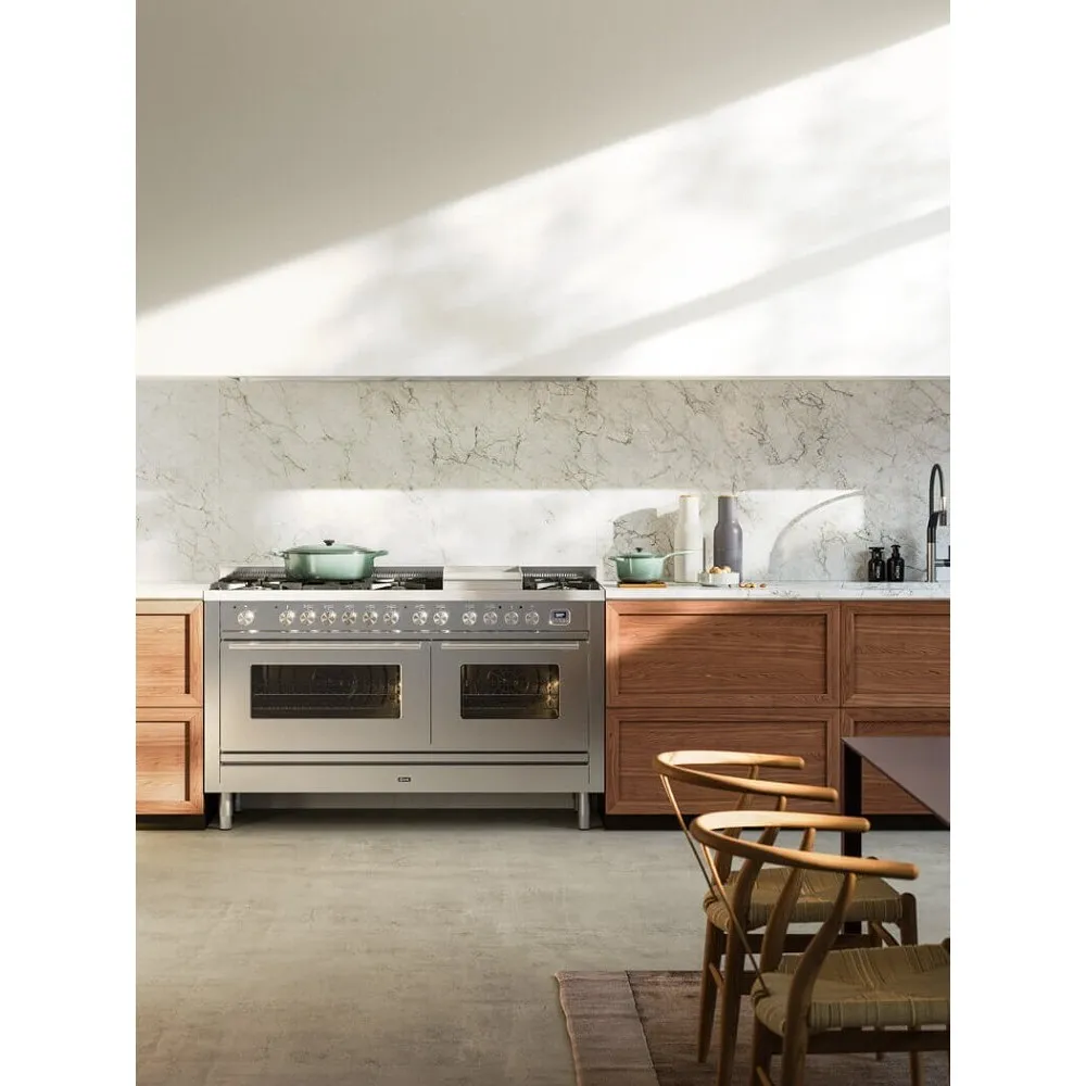 Range cooker with oven Professional Plus 150 cm P15FWE3 9 burners with fry top