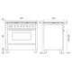 Range cooker with oven Pro Line  90 cm L09FWM3 6 burners with fry top