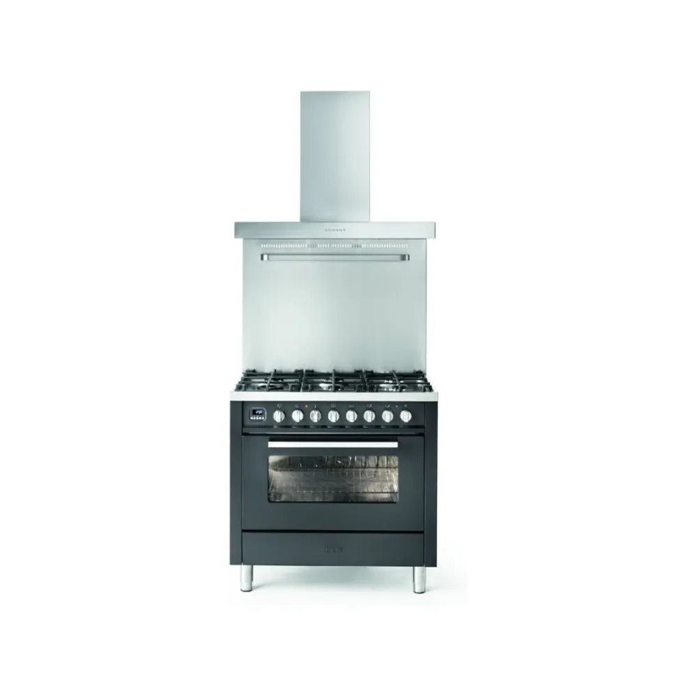 Range cooker with oven Pro Line  90 cm L09FWM3 6 burners with fry top