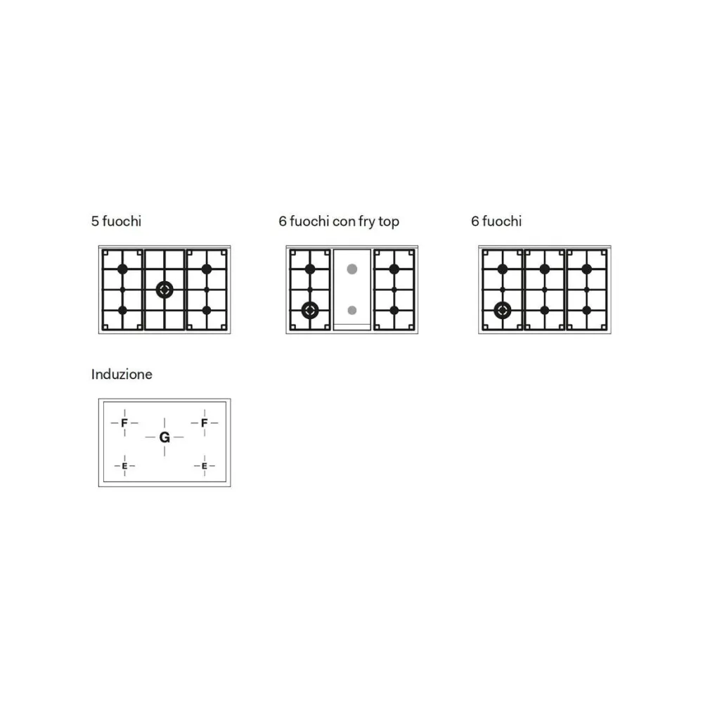 Stove with oven Pro Line 90 cm  LD09FWM3 6 burners with fry top