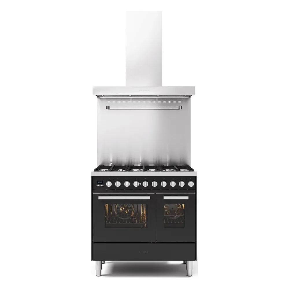 Stove with oven Pro Line 90 cm  LD09FWM3 6 burners with fry top