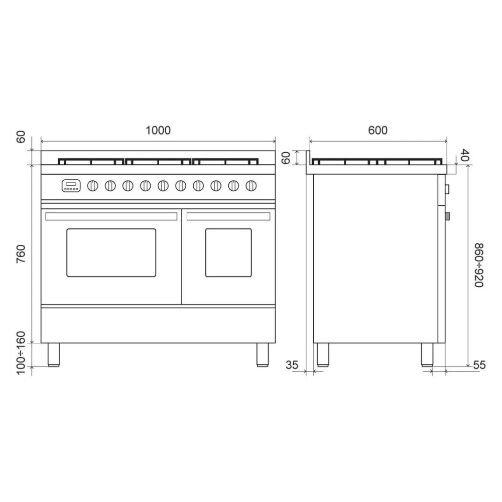 Range cooker with oven Pro Line LD106WM3 100 cm 6 burners