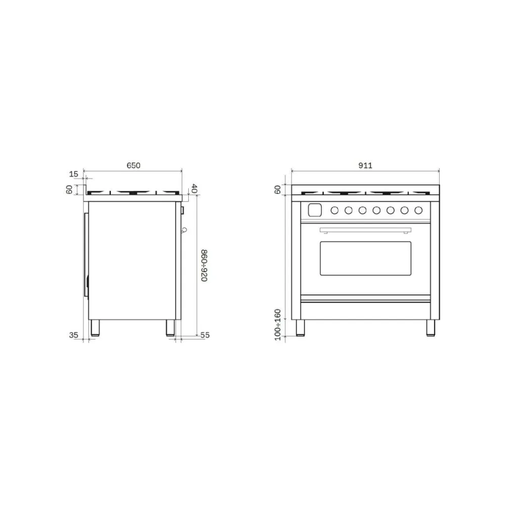 Cooker with oven Professional Plus 90 cm PI366WSY induction