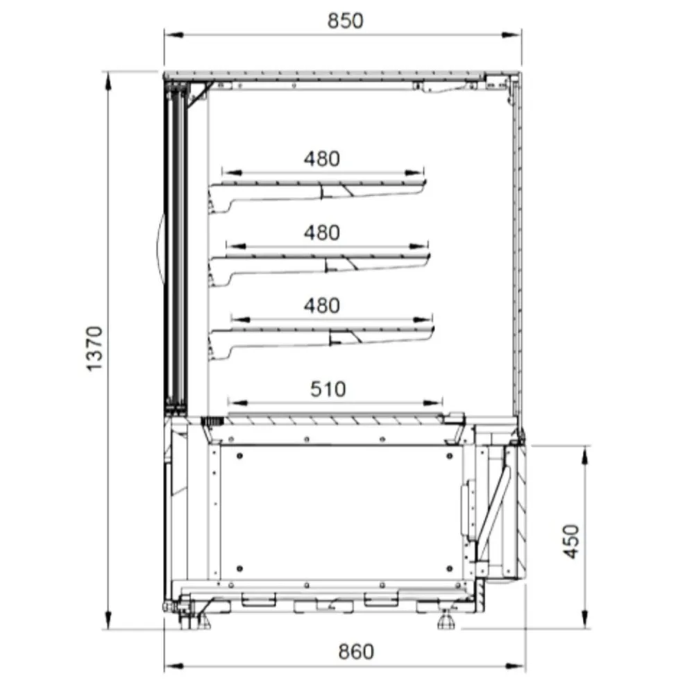 Confectionery showcase RAFAELLO NE 950 mm