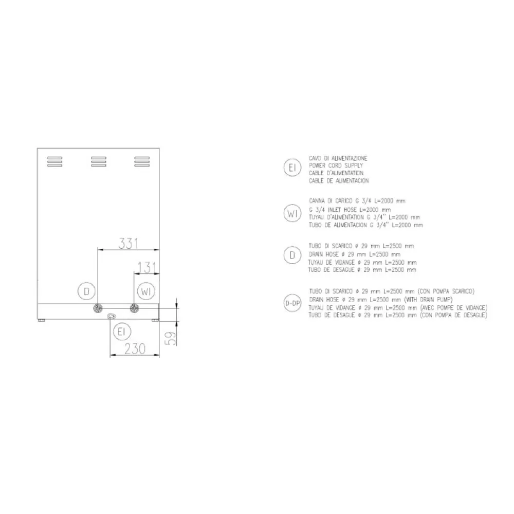 Dishwasher, 500x500mm, FK 50 E PRS
