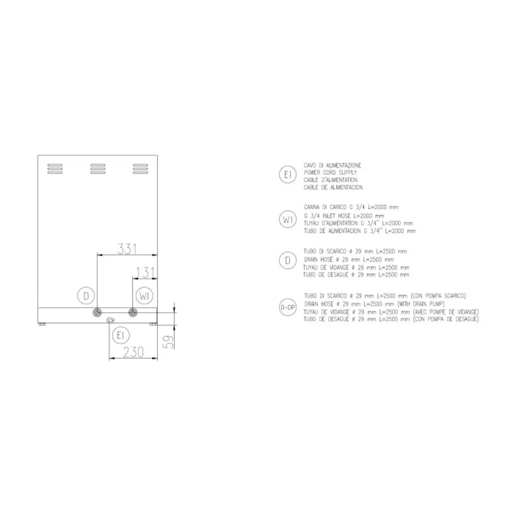 Dishwasher, 500x500mm, FK 50 E