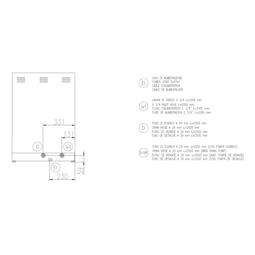 Dishwasher, 500x500mm, FK 50 M