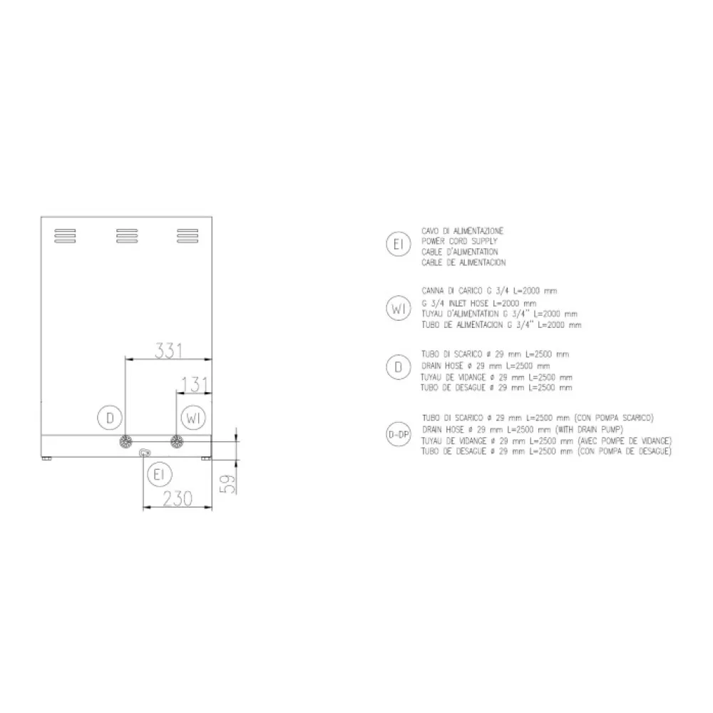 Dishwasher, 500x500mm, FK 50