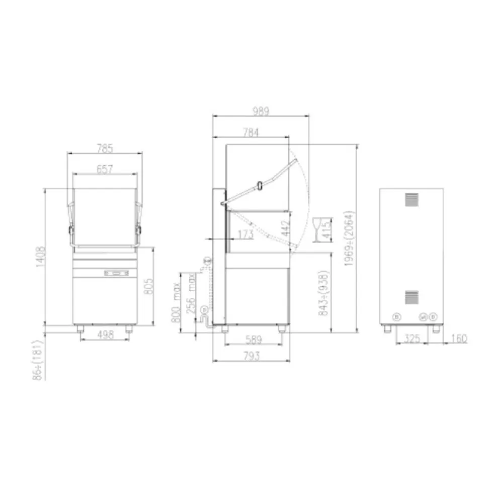 Dome dishwasher, 500x600mm, HK 60 E