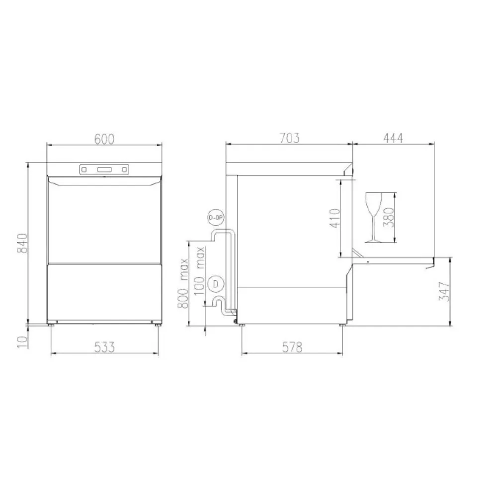 Dishwasher, 500x600mm, SK 60E PRS SD