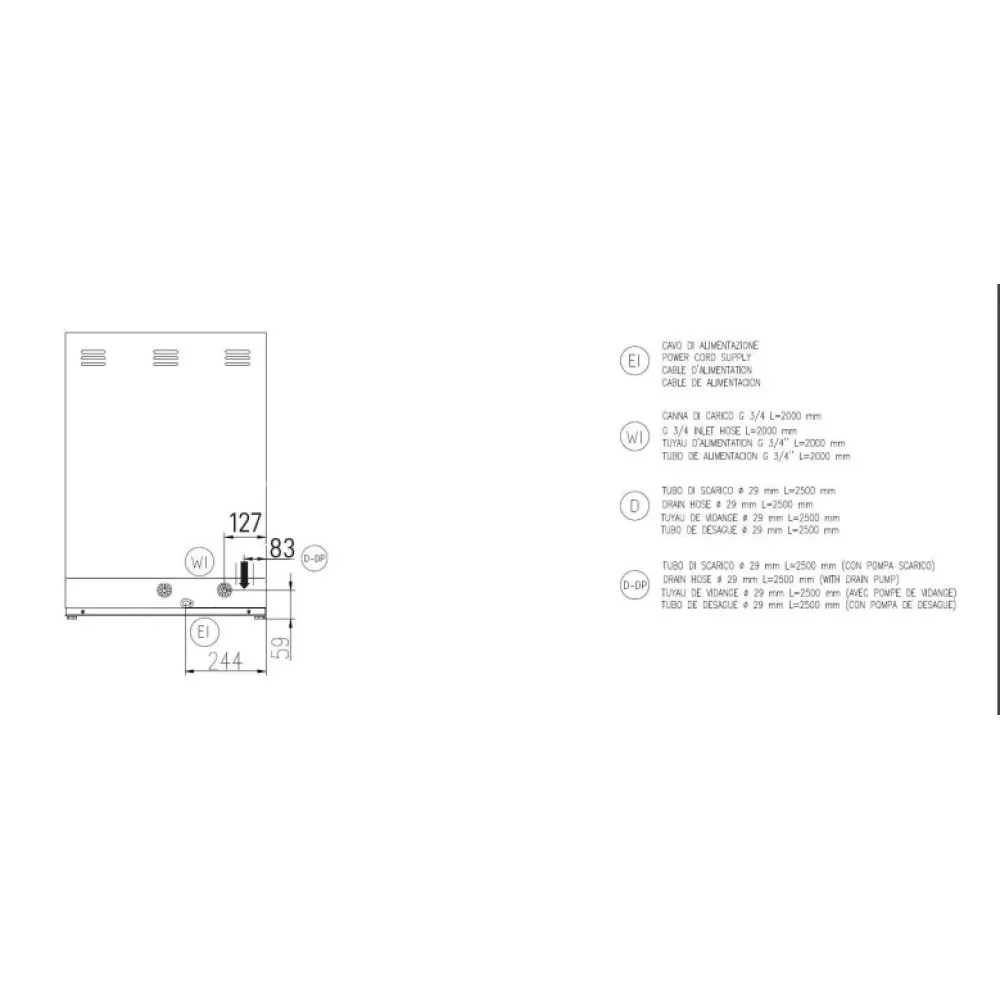 Dishwasher, 500x600mm, SK 60E PRS SD
