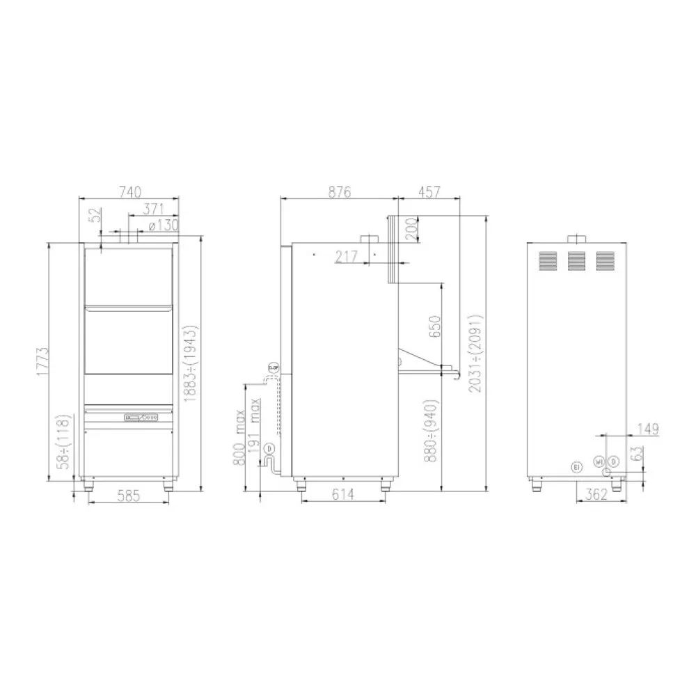 Dishwasher, 565x690mm, UK 55/65 E PRS