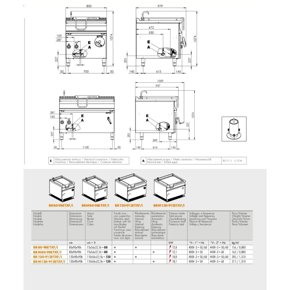 Braising pan with manual tilting  80l  BR80-98ETXF/I