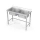 Metal table with 2 sink without self 2000
