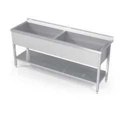 Table with two pools and shelf 1400