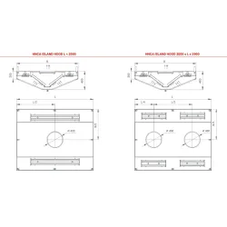 Central island ventilation hood with filters HNCA 1500