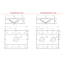Central ventilation island hood with filters HNCD 1800