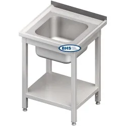 Metal table with sink and shelf 700